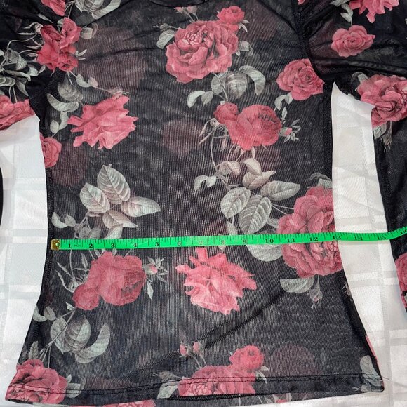 🎉 Bundle Deal: 4 for $20! 🎉 sheer floral top M - Picture 4 of 7